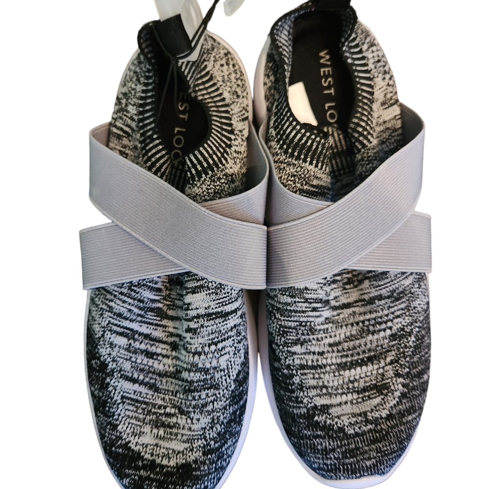 West Loop Sneakers Women Memory Foam Slip On  2 sizes color black, grey